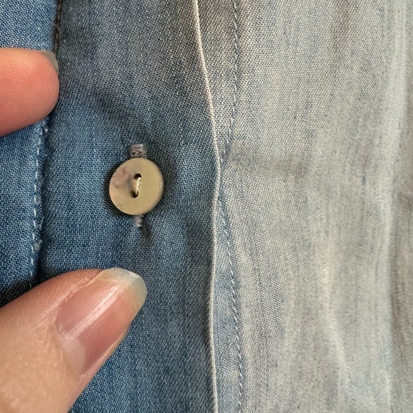 ROWAN PUFF SLEEVE CAPRI SHIRT CAROLINA BLUE Women’s Large Tencel - Picture 7 of 12